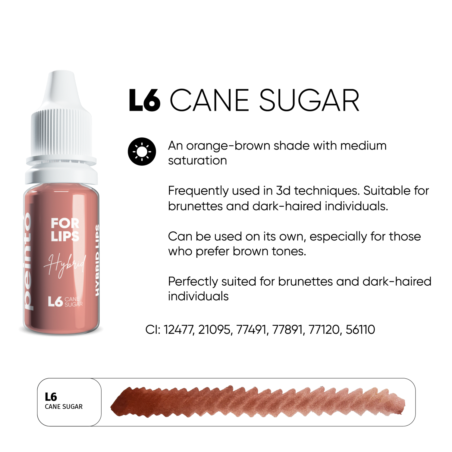 PEINTO ტუჩის პიგმენტი L6 Cane Sugar